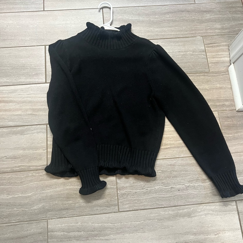 Ruffle Black Sweater